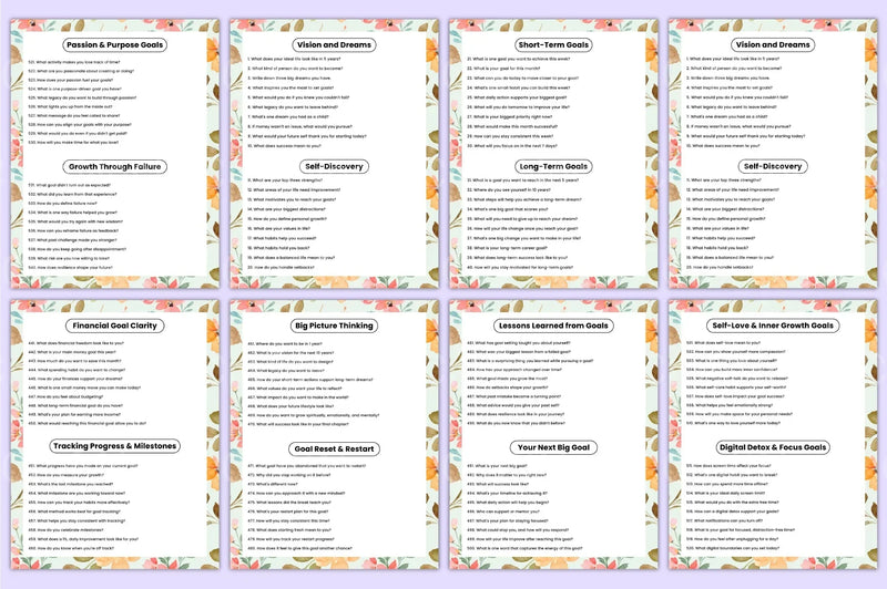 500 Goal Setting Prompts for Success - CraftNest - Digital Crafting and Art
