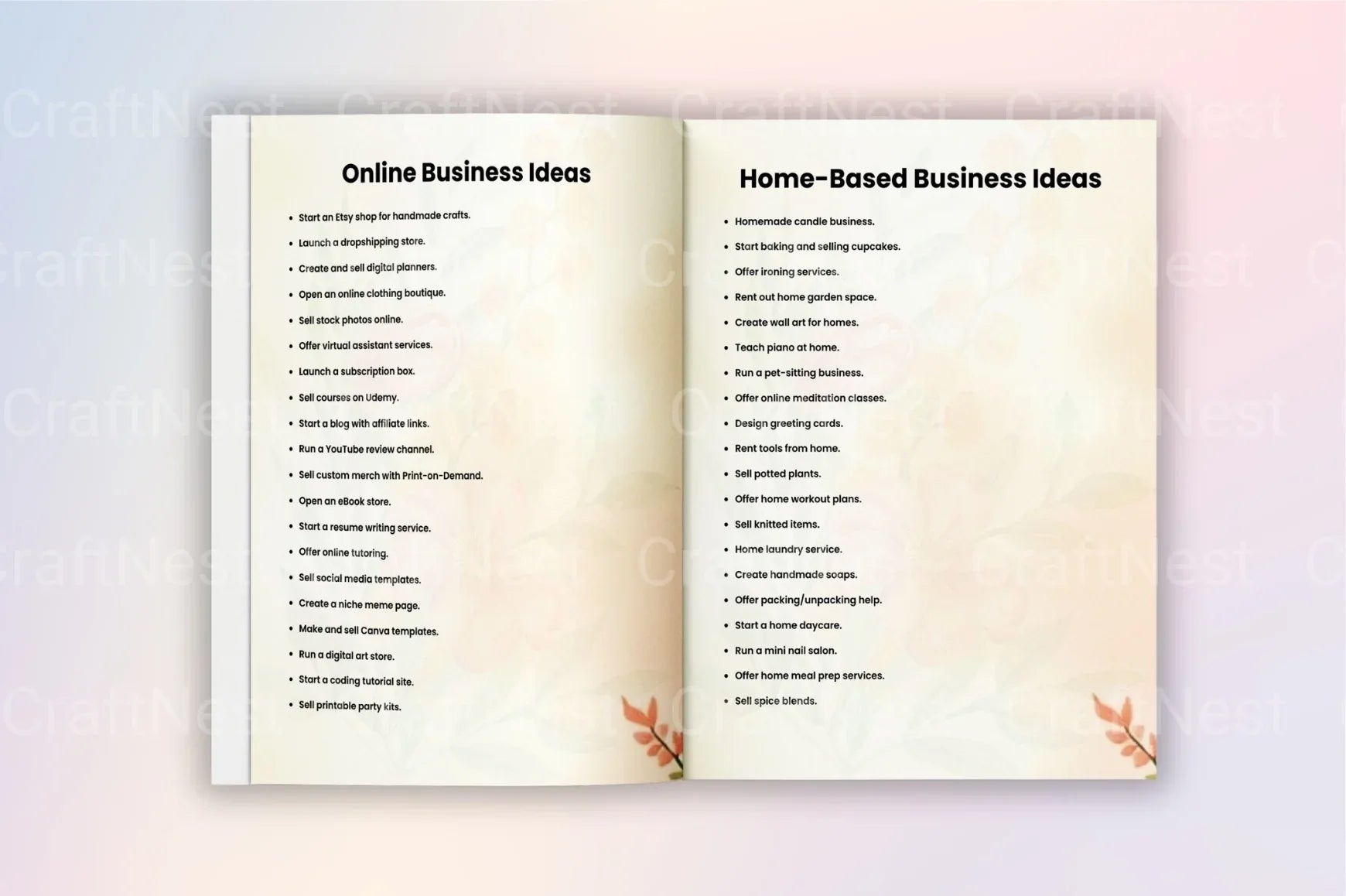 Creative Prompts for Small Business Ideas - CraftNest - Digital Crafting and Art