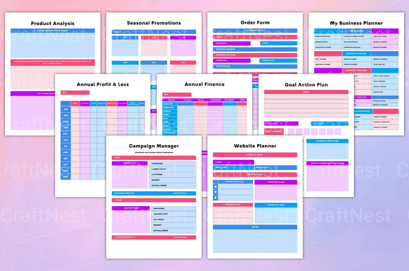 Small Business Planner for Entrepreneurs - CraftNest - Digital Crafting and Art