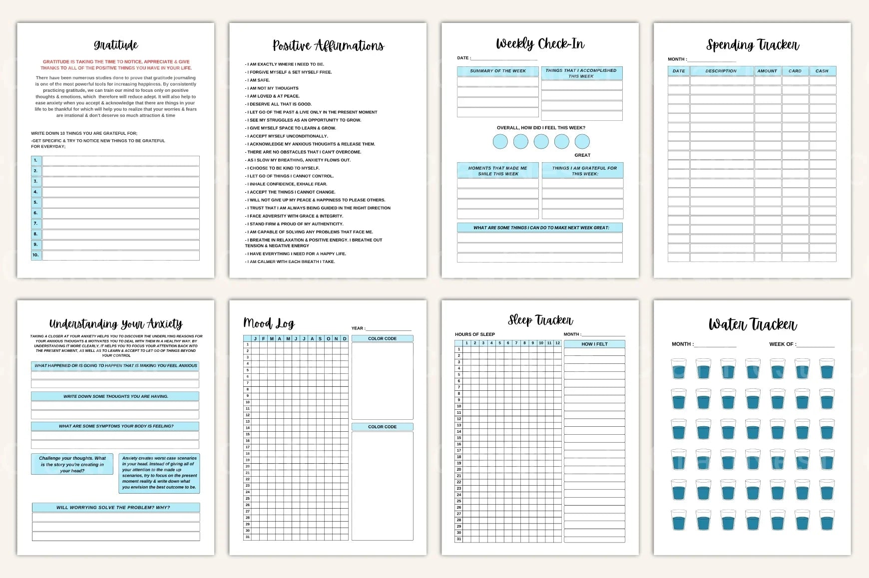 Anxiety and Depression Workbook for Mental Health - CraftNest - Digital Crafting and Art