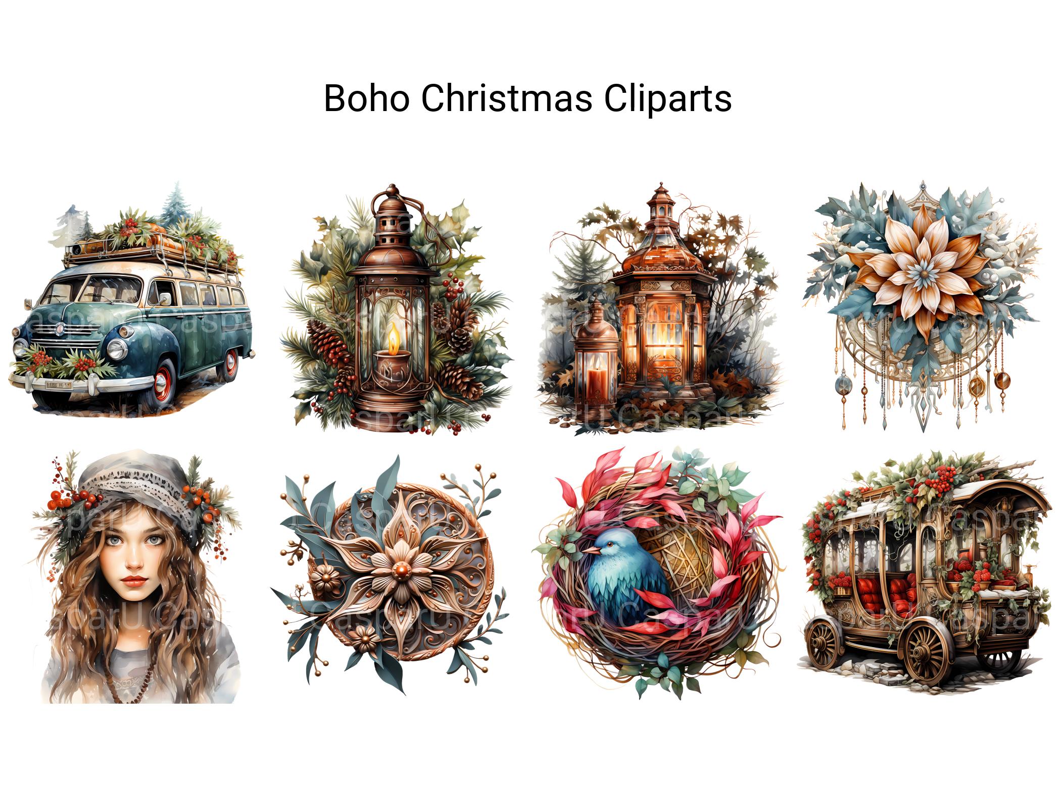 Boho Christmas Clipart - CraftNest