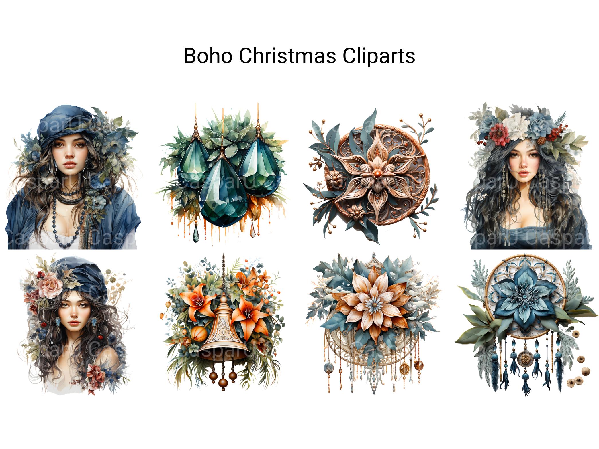 Boho Christmas Clipart - CraftNest