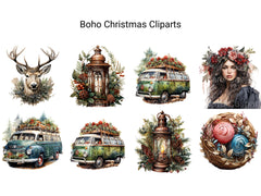 Boho Christmas Clipart - CraftNest