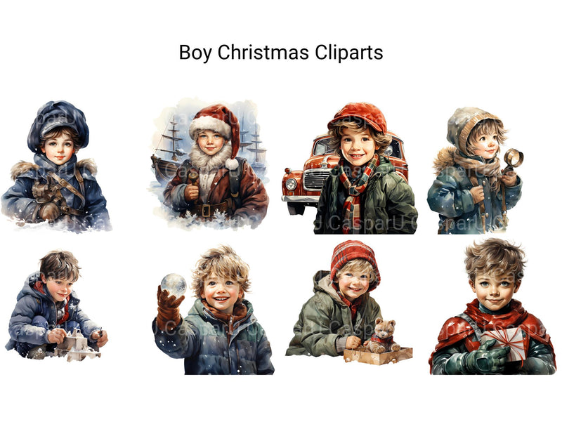 Boy Christmas Clipart - CraftNest