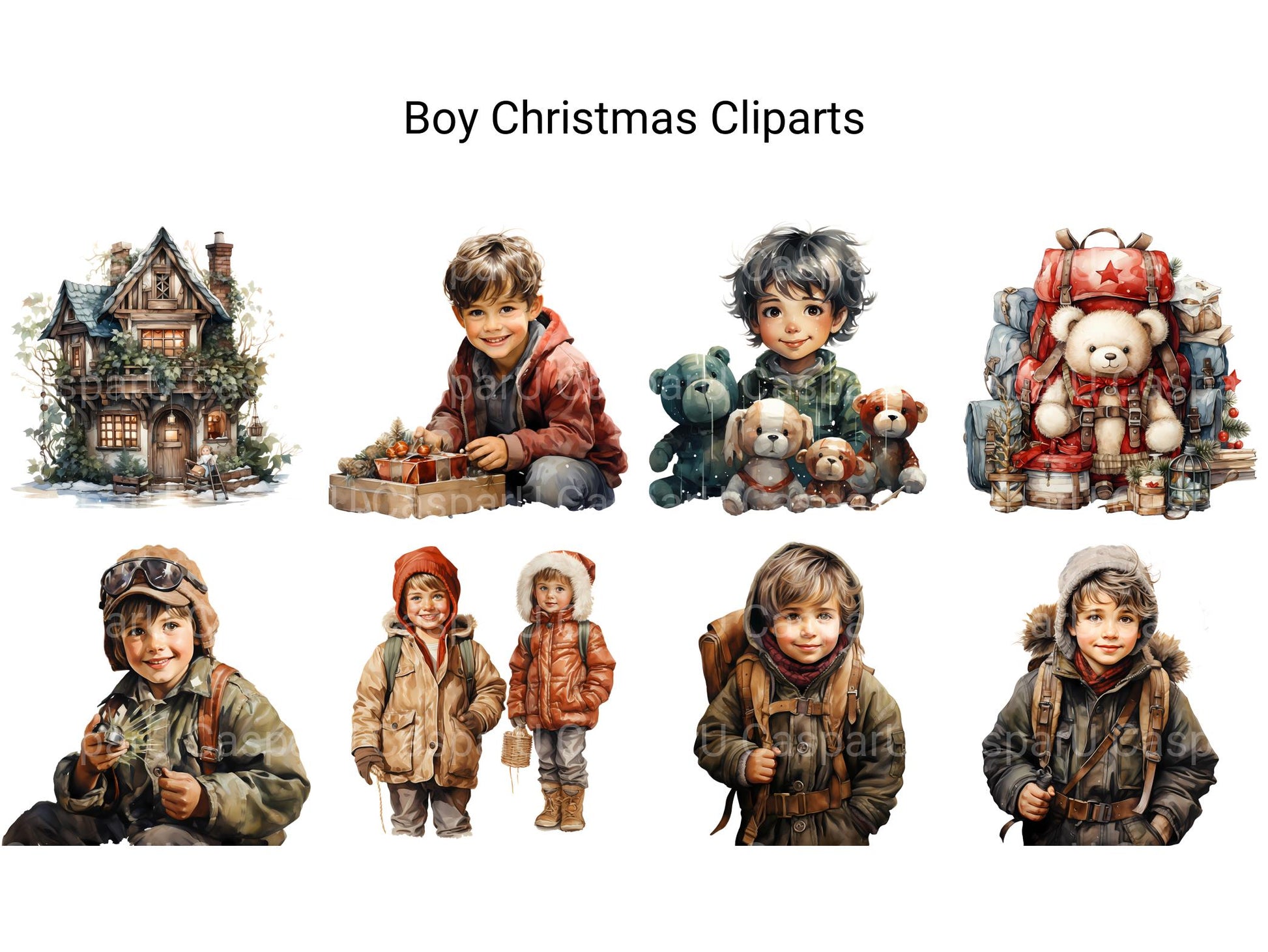 Boy Christmas Clipart - CraftNest