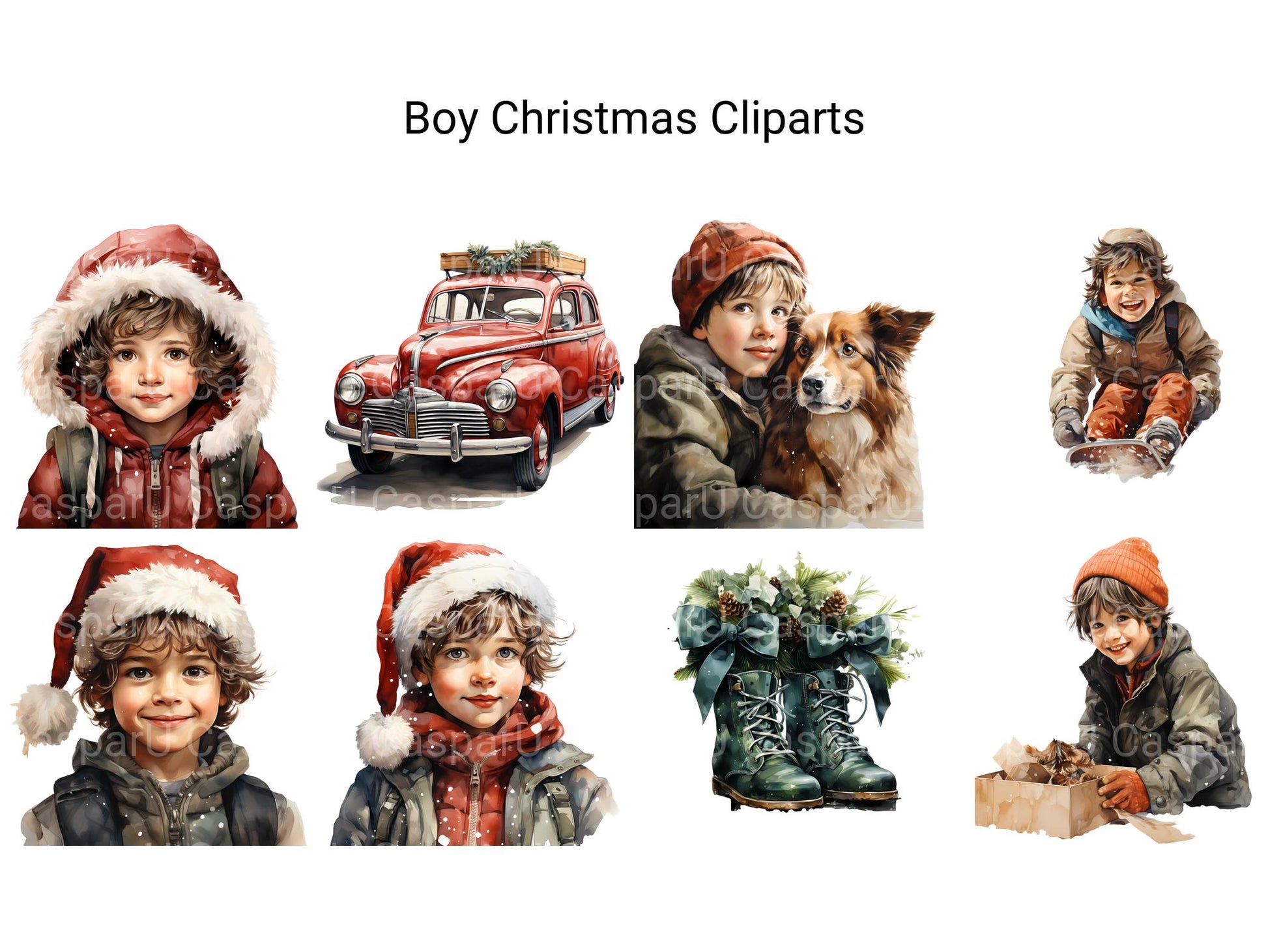 Boy Christmas Clipart - CraftNest