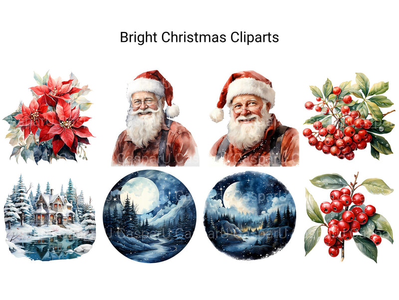 Bright Christmas Clipart - CraftNest