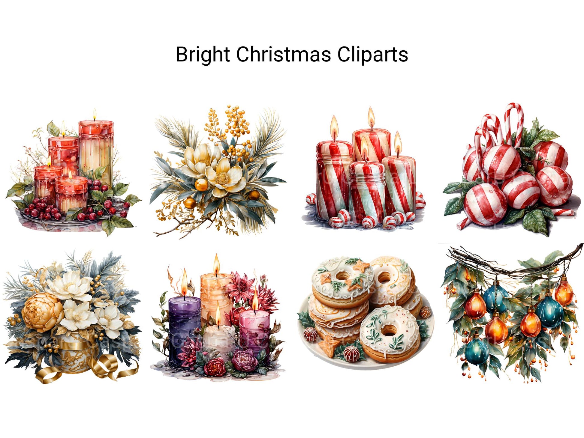 Bright Christmas Clipart - CraftNest