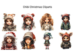 Chibi Christmas Clipart - CraftNest