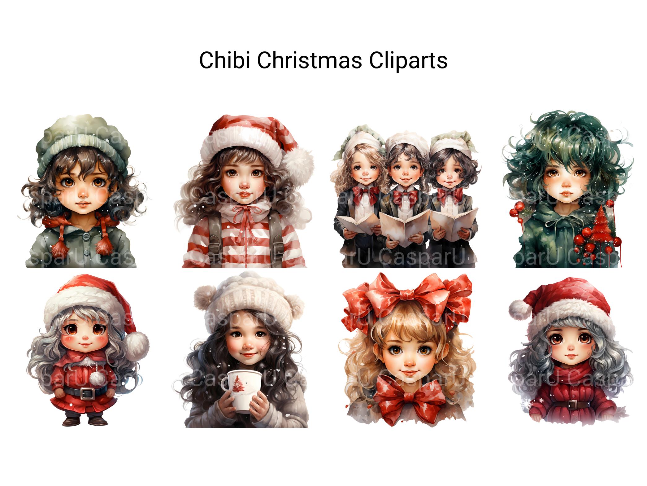 Chibi Christmas Clipart - CraftNest