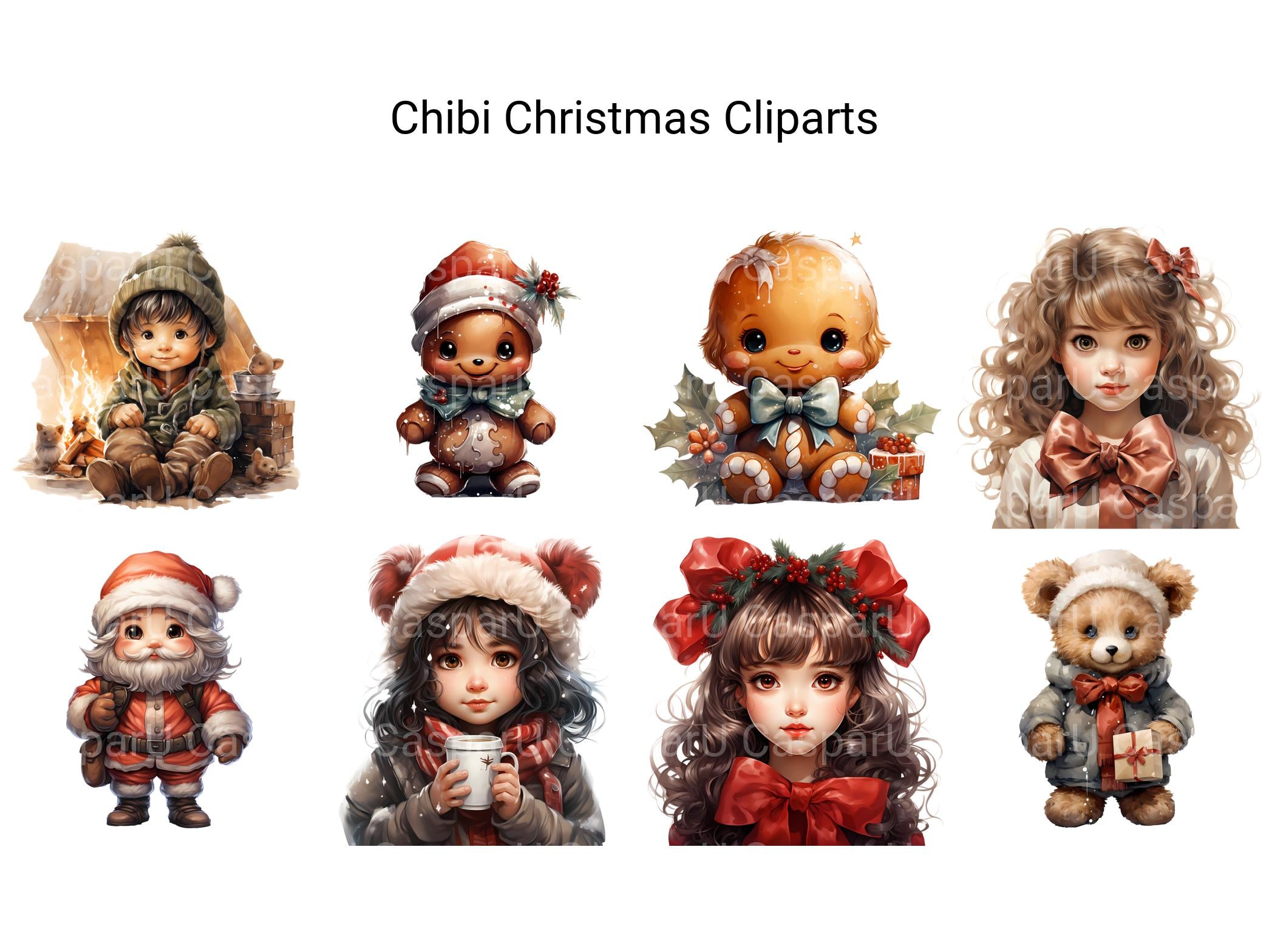 Chibi Christmas Clipart - CraftNest