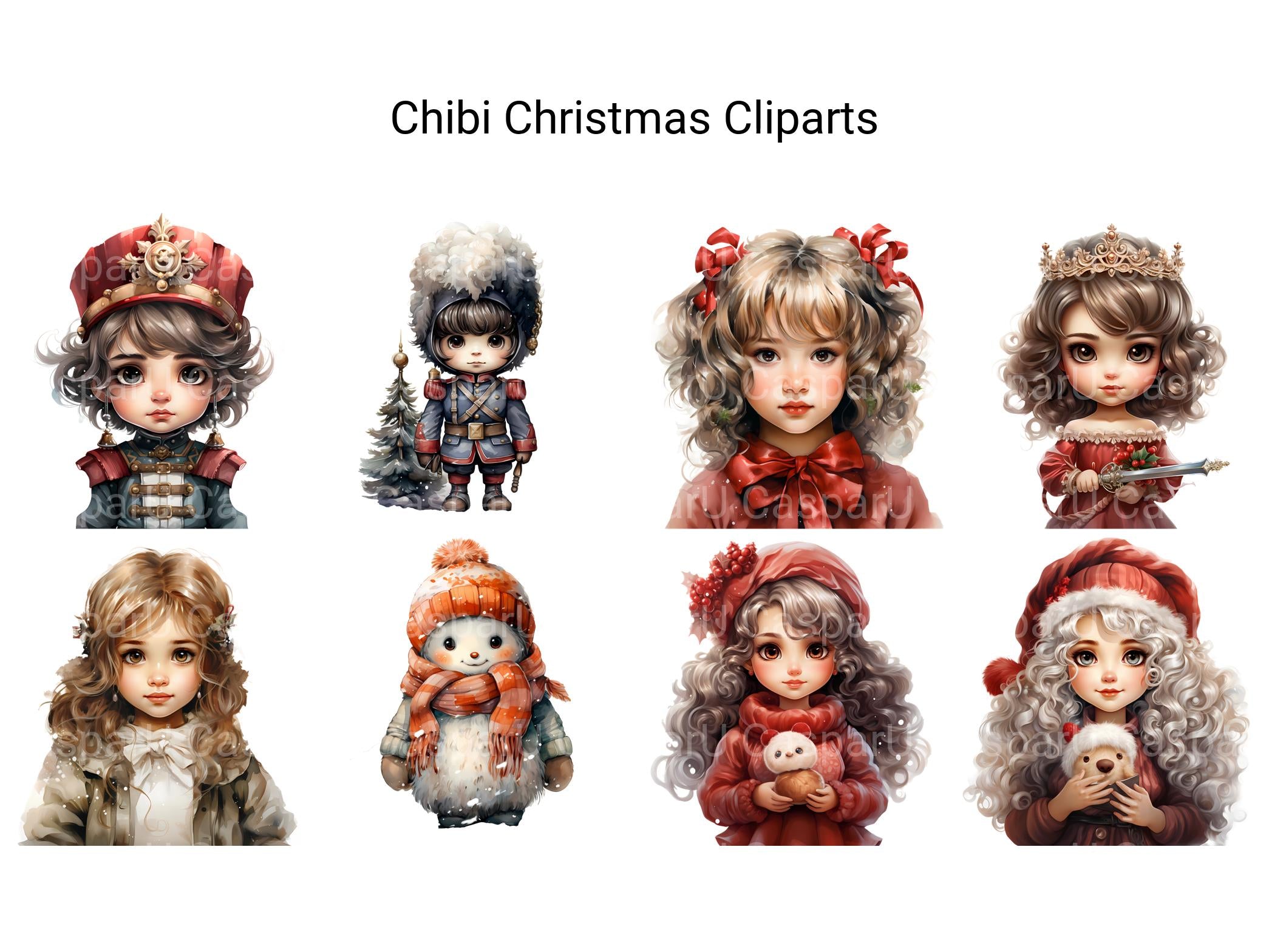 Chibi Christmas Clipart - CraftNest