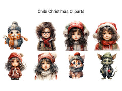 Chibi Christmas Clipart - CraftNest