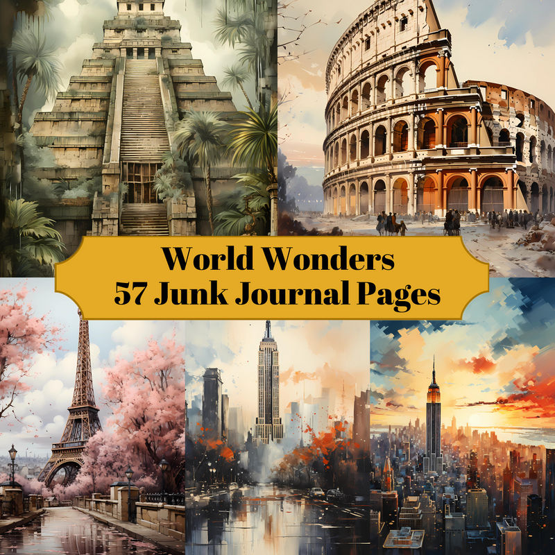 World Wonders Junk Journal Pages - CraftNest