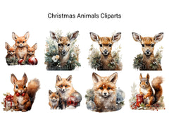 Christmas Animals Clipart - CraftNest