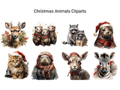 Christmas Animals Clipart - CraftNest