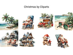 Beach Christmas Clipart - CraftNest