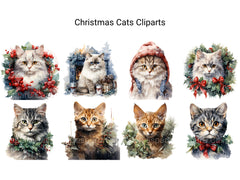 Christmas Cats Clipart - CraftNest