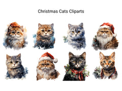 Christmas Cats Clipart - CraftNest