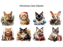 Christmas Cats Clipart - CraftNest