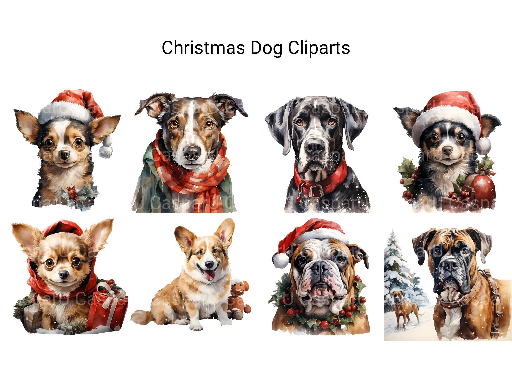 Christmas Dog Clipart - CraftNest