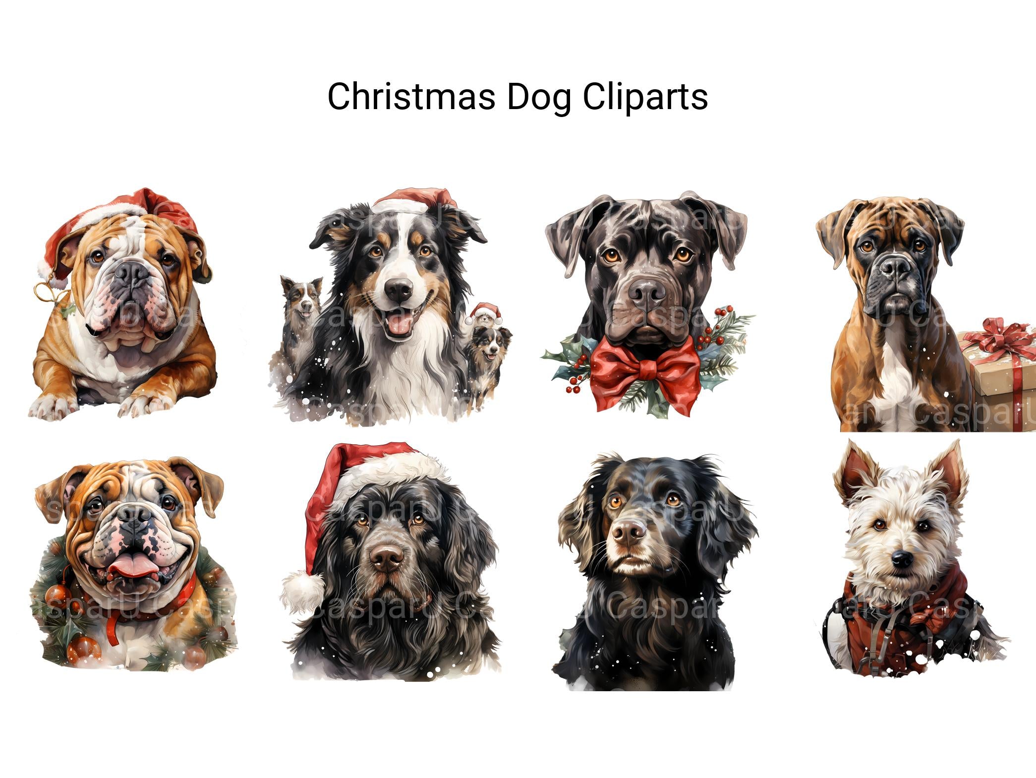 Christmas Dog Clipart - CraftNest