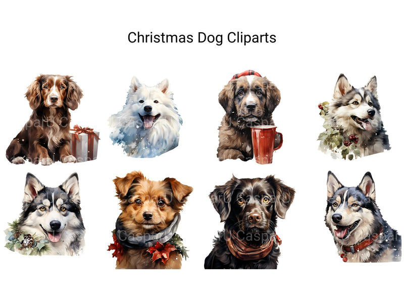 Christmas Dog Clipart - CraftNest