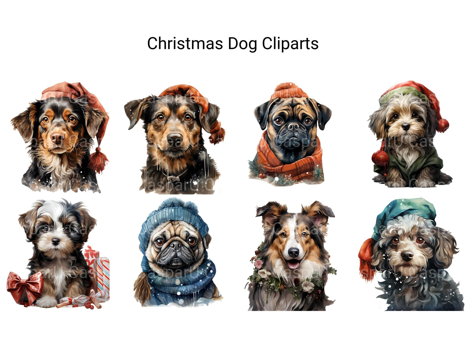 Christmas Dog Clipart - CraftNest