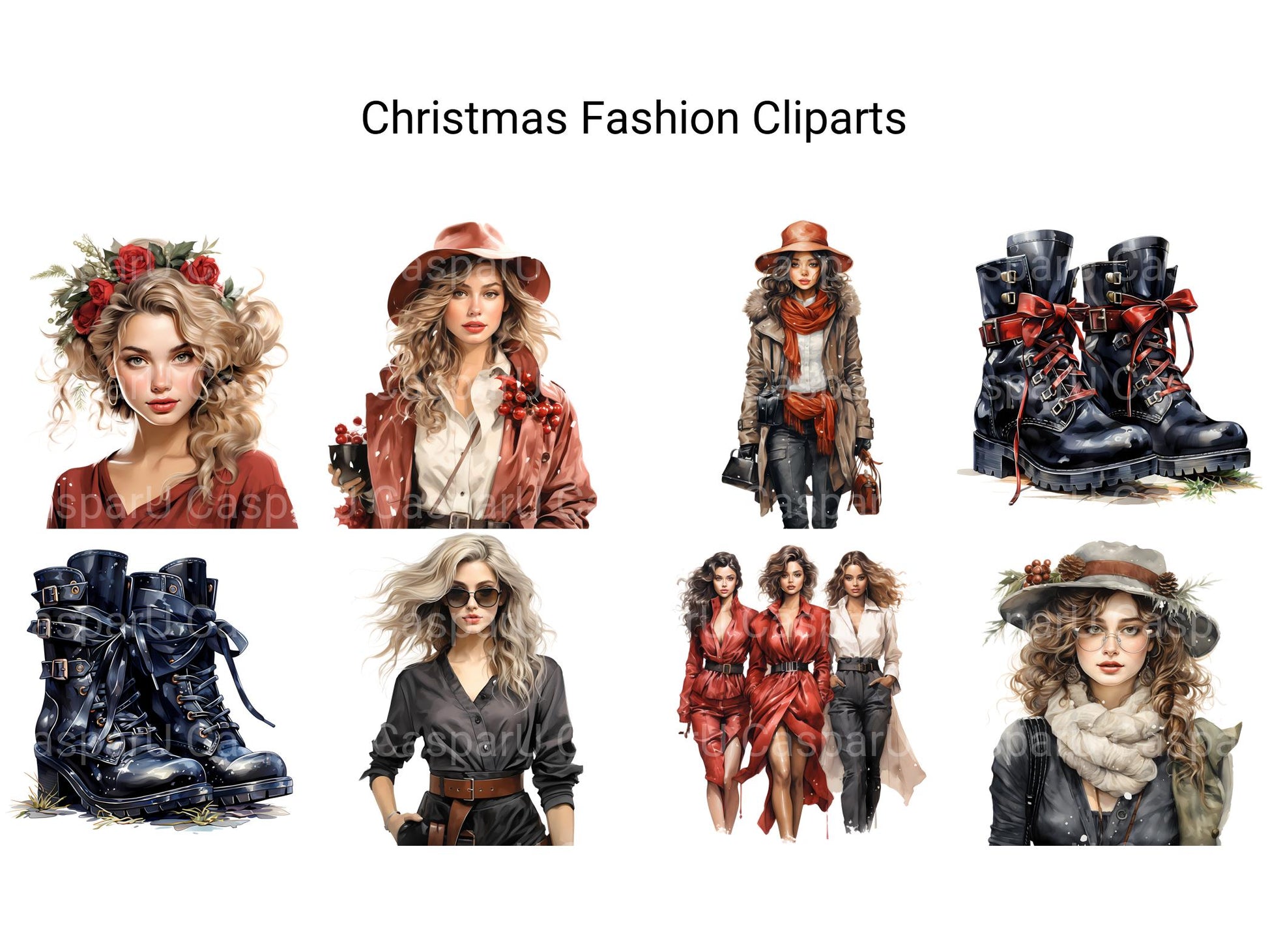 Christmas Fashion Clipart - CraftNest