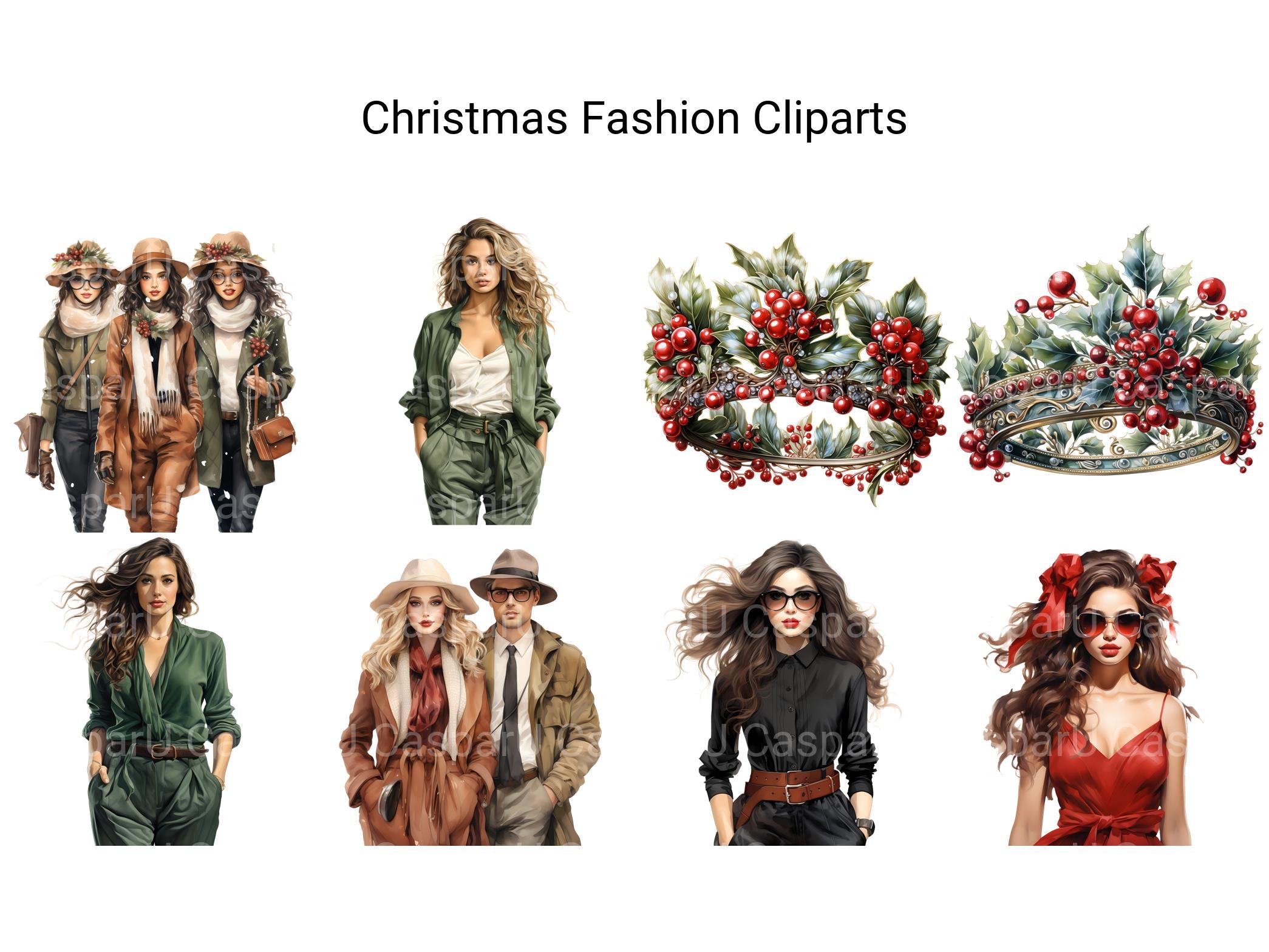 Christmas Fashion Clipart - CraftNest