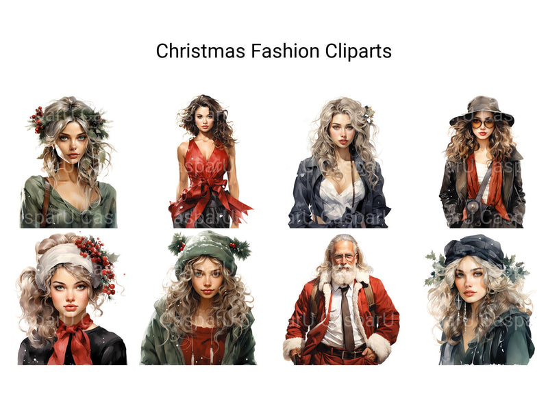 Christmas Fashion Clipart - CraftNest