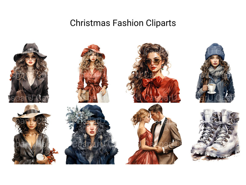 Christmas Fashion Clipart - CraftNest