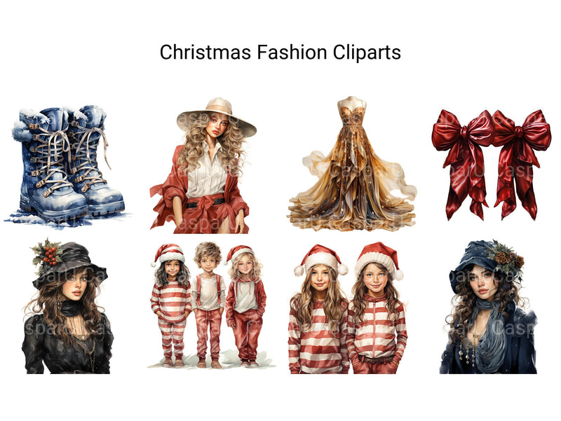 Christmas Fashion Clipart - CraftNest