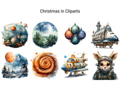 Space Christmas Clipart - CraftNest