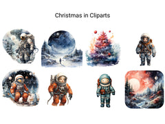 Space Christmas Clipart - CraftNest