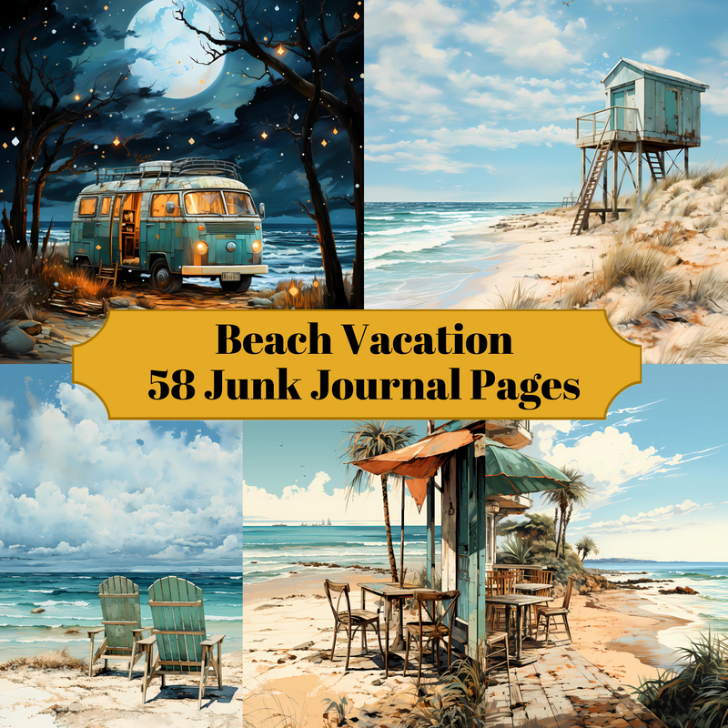 Beach Vacation Junk Journal Pages - CraftNest