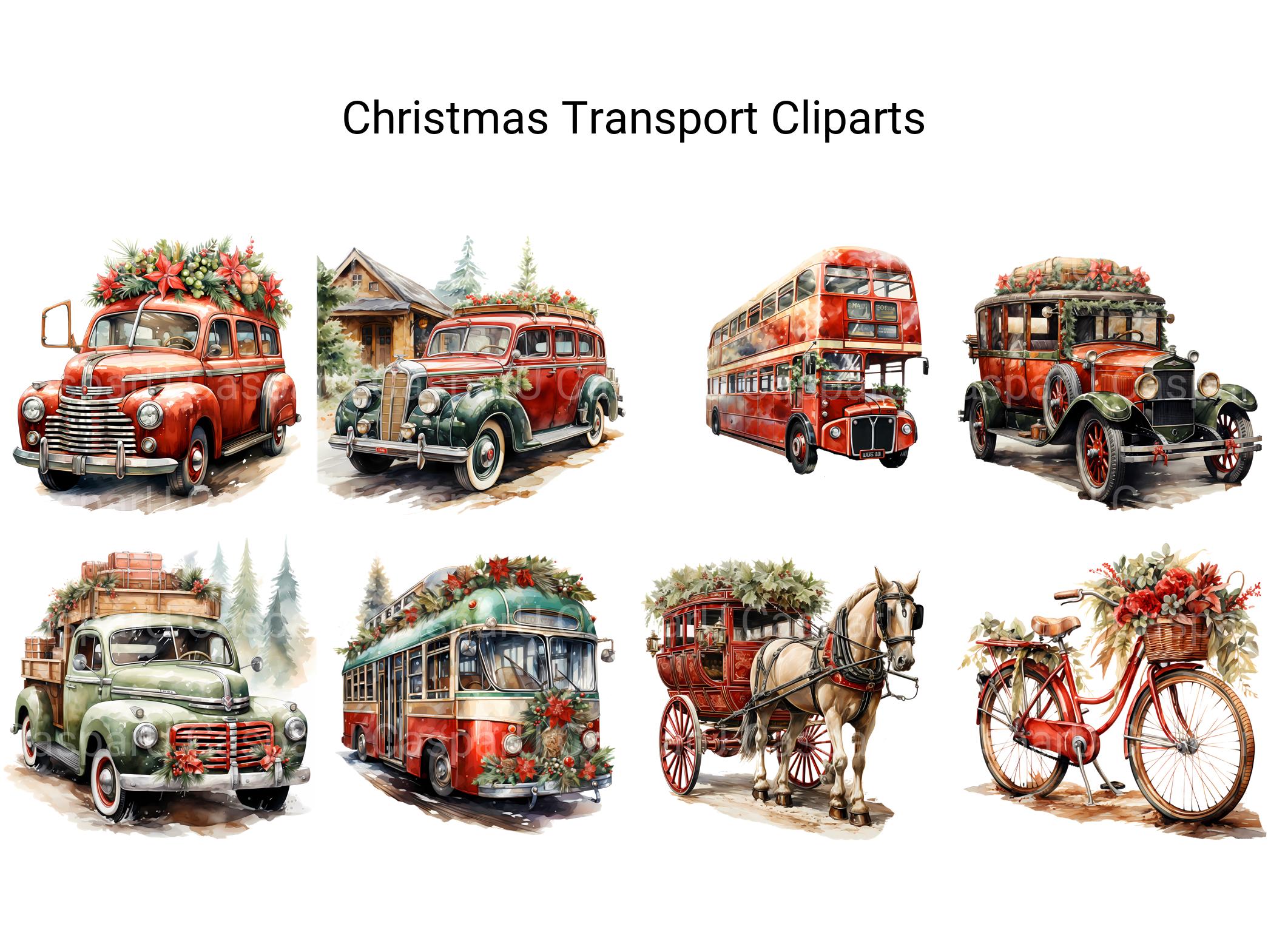 Christmas Transport Clipart - CraftNest