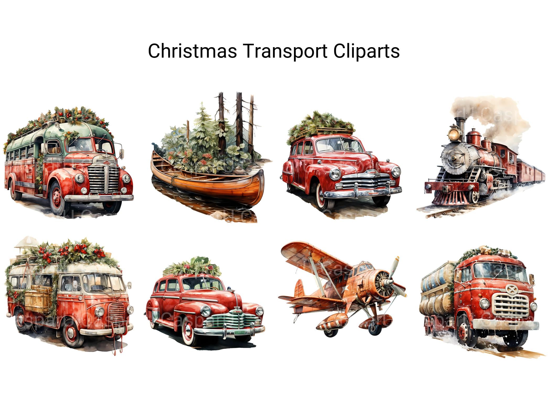 Christmas Transport Clipart - CraftNest