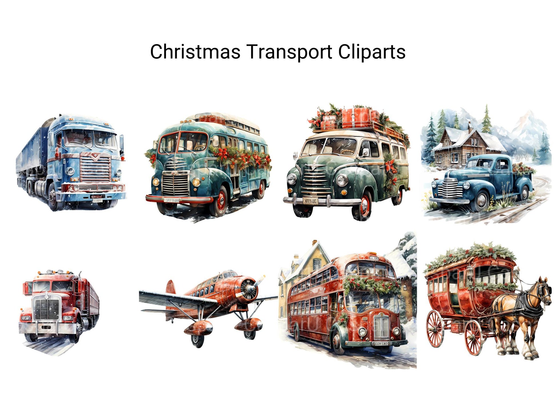 Christmas Transport Clipart - CraftNest