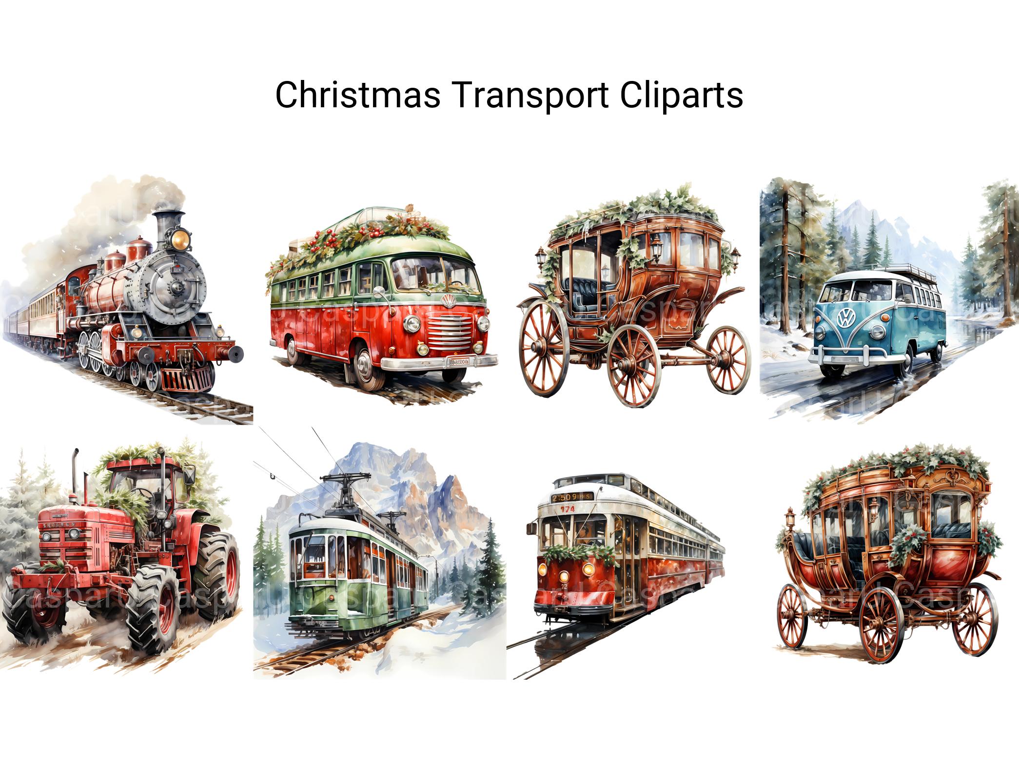 Christmas Transport Clipart - CraftNest