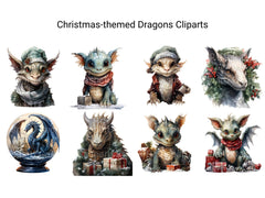 Christmas Dragons Clipart - CraftNest