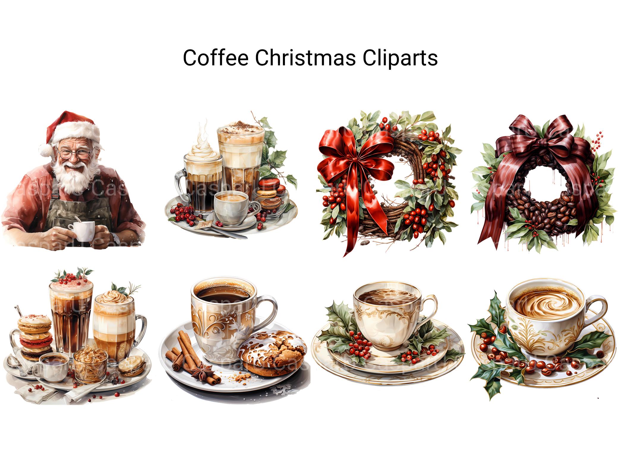 Coffee Christmas Clipart - CraftNest