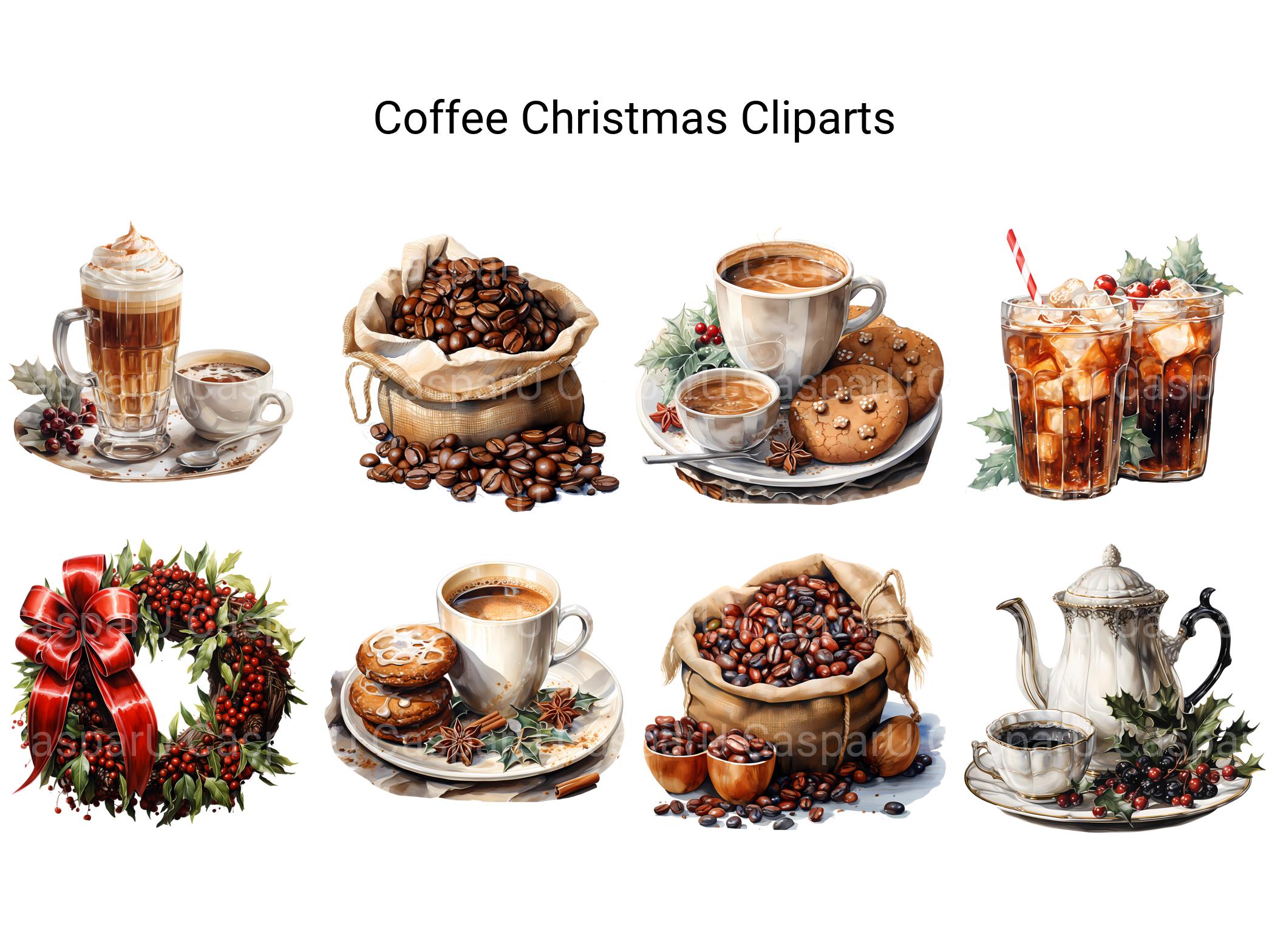 Coffee Christmas Clipart - CraftNest