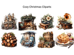 Cozy Christmas Clipart - CraftNest