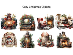 Cozy Christmas Clipart - CraftNest