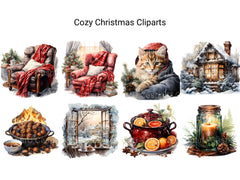 Cozy Christmas Clipart - CraftNest