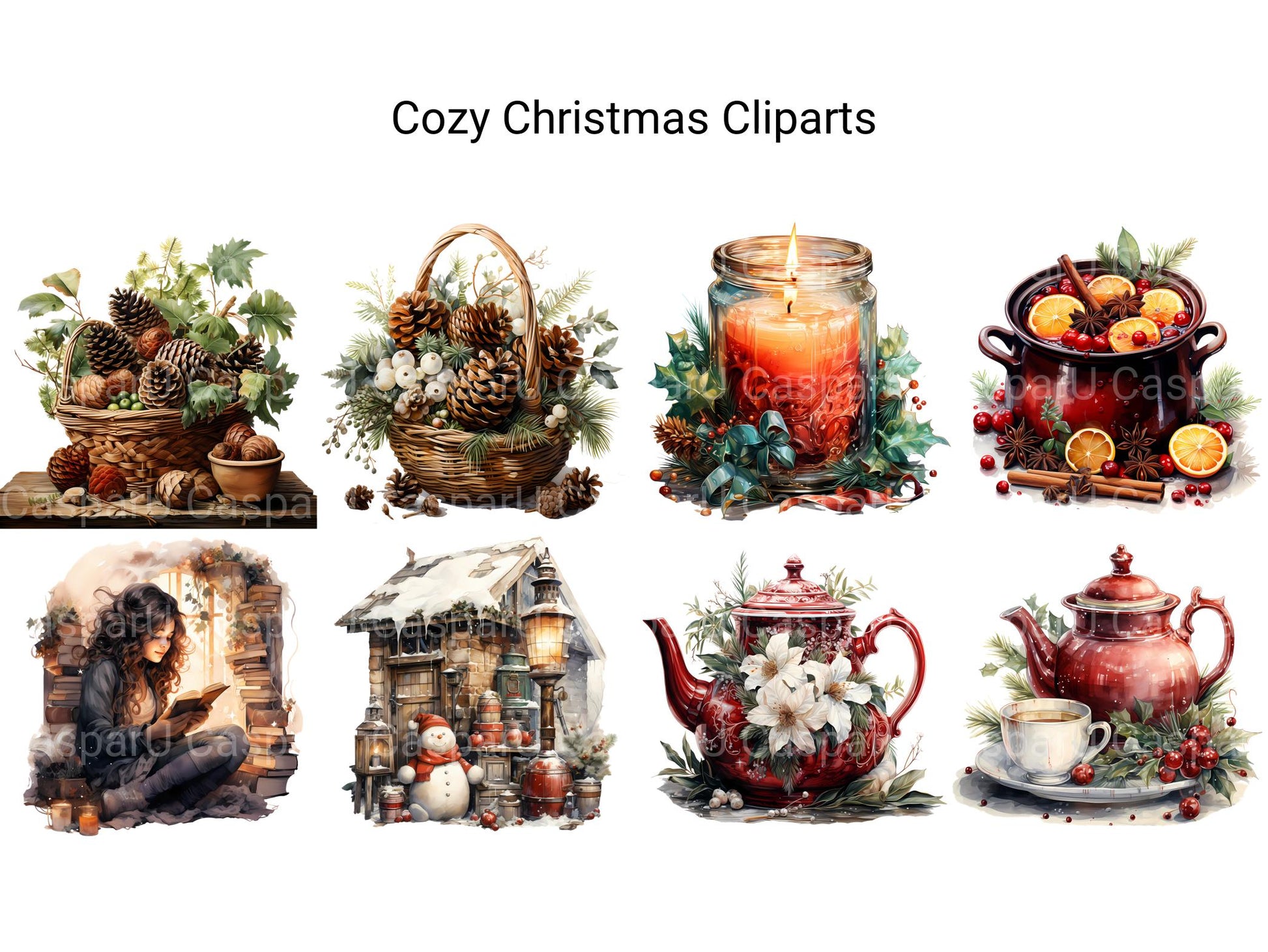 Cozy Christmas Clipart - CraftNest