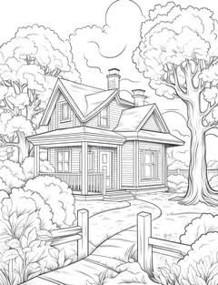 Autumn House Coloring Book - CraftNest - Digital Crafting and Art