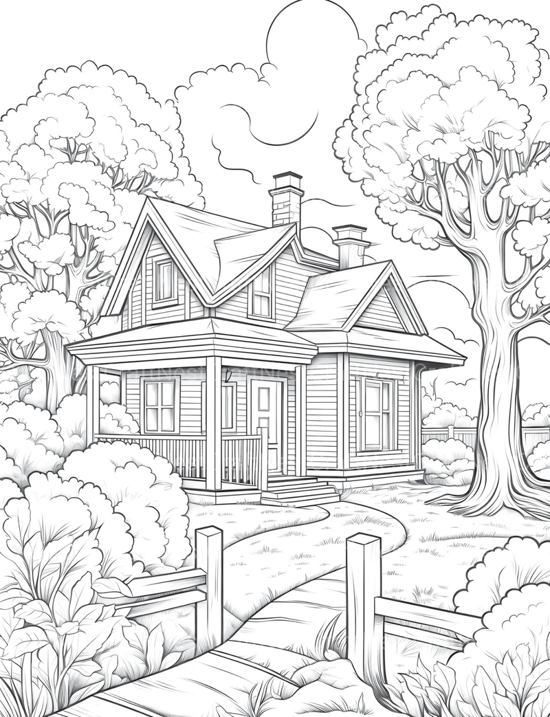 Autumn House Coloring Book - CraftNest - Digital Crafting and Art