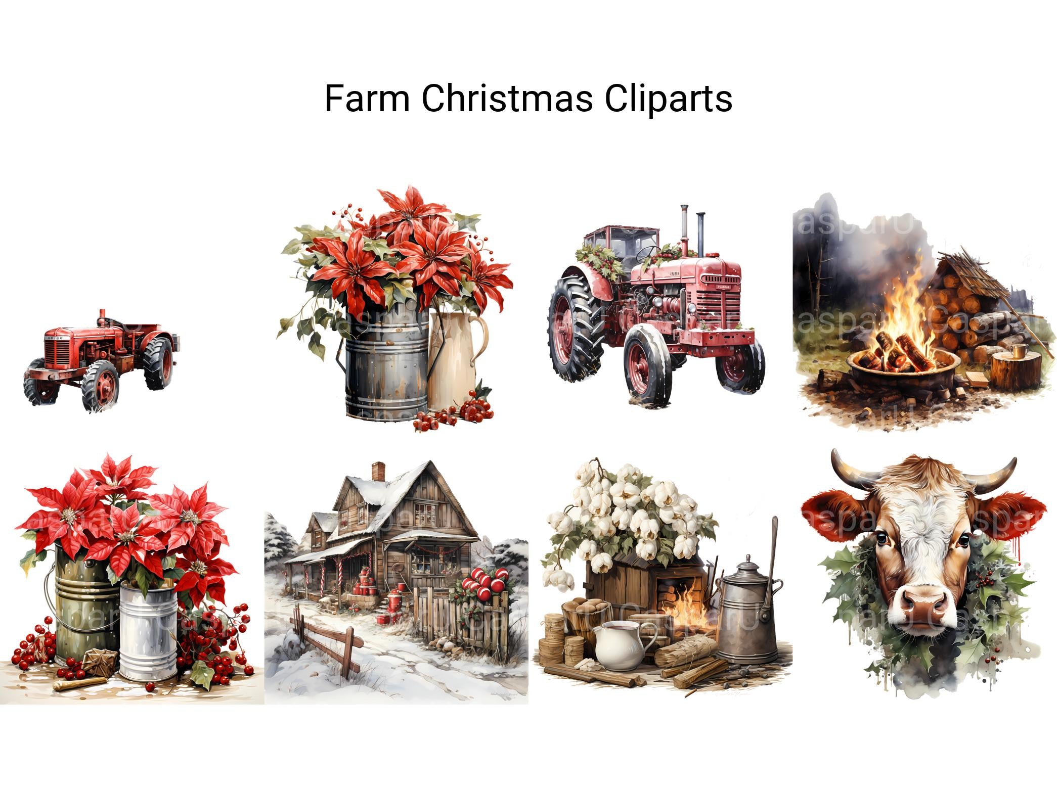 Farm Christmas Clipart - CraftNest